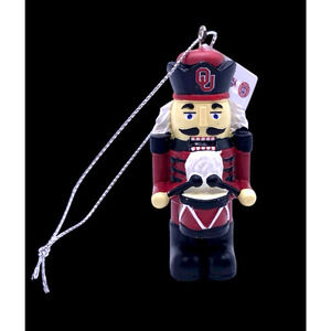 OU Nutcracker Christmas Ornament University of Oklahoma Sooners NEW Foco 3" Drum